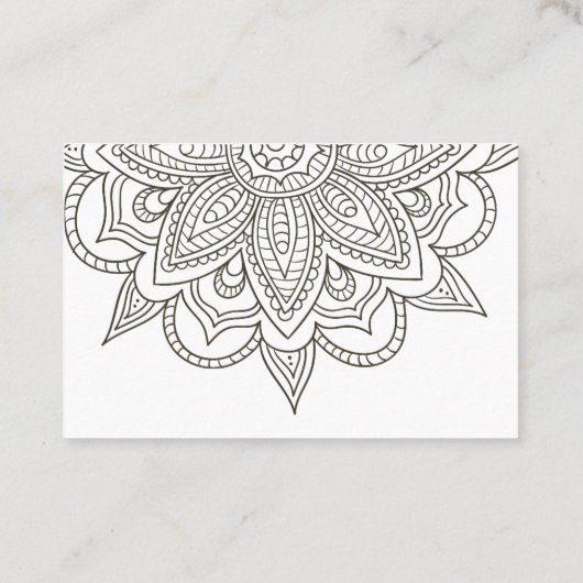 Gray Tones Floral Mandala Visitekaartje (Achterkant)