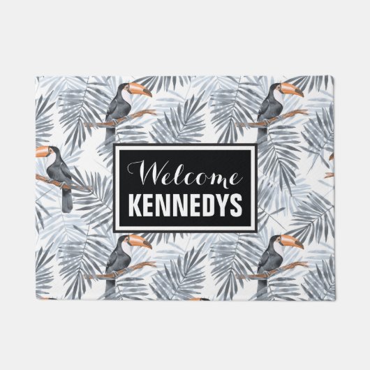 Gray Toucan | Jouw namen toevoegen Deurmat (Voorkant)