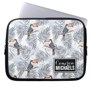 Gray Toucan   Jouw namen toevoegen Laptop Sleeve