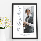 Gray Traditional & Elegant Photo Funeral Beste One Perfect Poster