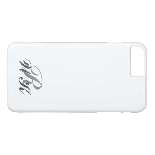 Gray & Transparent Monogram iPhone 7 Plus Case-Mate iPhone Case (Achterkant (Horizontaal))