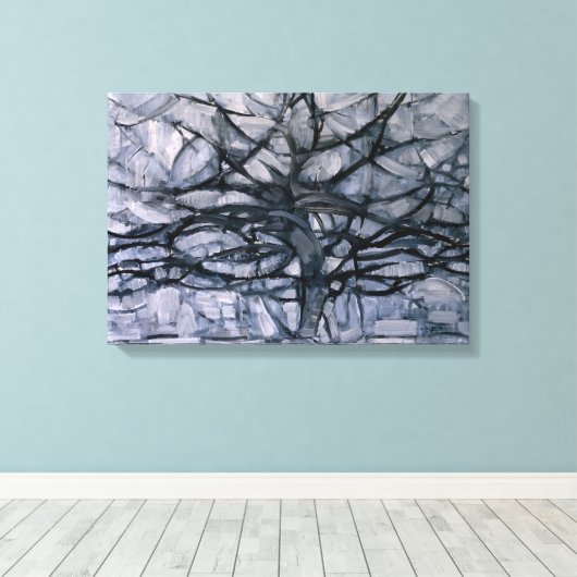Gray Tree Canvas Afdruk (Insitu (Houten vloer))