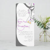 Gray Tree Plum verloor Tortelduifjes Weddenschap Kaart (Staand voorkant)