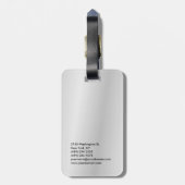 Gray Trendy Modern minimalist Bagagelabel (Achterkant verticaal)