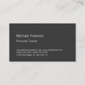 Gray Trendy Personal Trainer Fitness Visitekaartje (Achterkant)