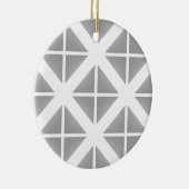 Gray Trendy Triangle Patroon Keramisch Ornament (Rechts)