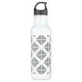 Gray Trendy Triangle Patroon Waterfles (Voorkant)