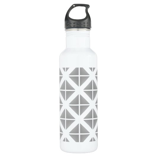 Gray Trendy Triangle Patroon Waterfles (Voorkant)