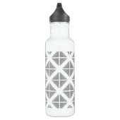 Gray Trendy Triangle Patroon Waterfles (Rechts)