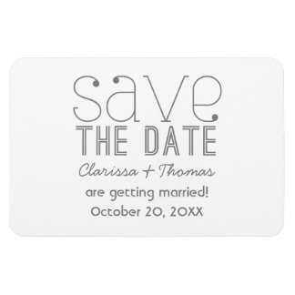 Gray Trendy Typografie Save the Date Magnet Magneet