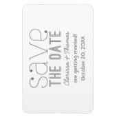 Gray Trendy Typografie Save the Date Magnet Magneet (Verticaal)