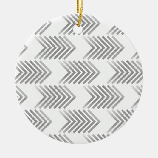 Gray Tribal Arrow Patroon Keramisch Ornament (Voorkant)