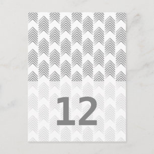 Gray Tribal Arrows Table Number Briefkaart