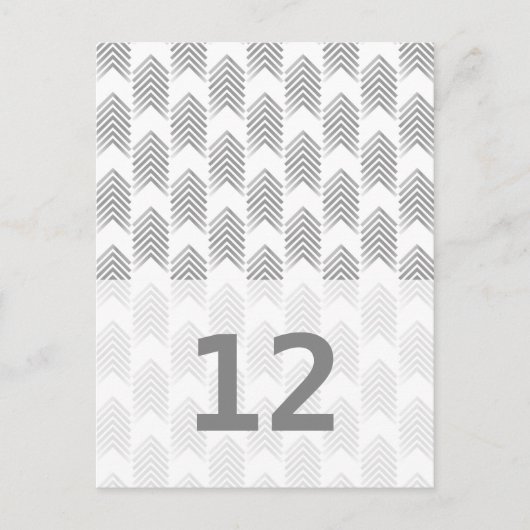 Gray Tribal Arrows Table Number Briefkaart (Voorkant)