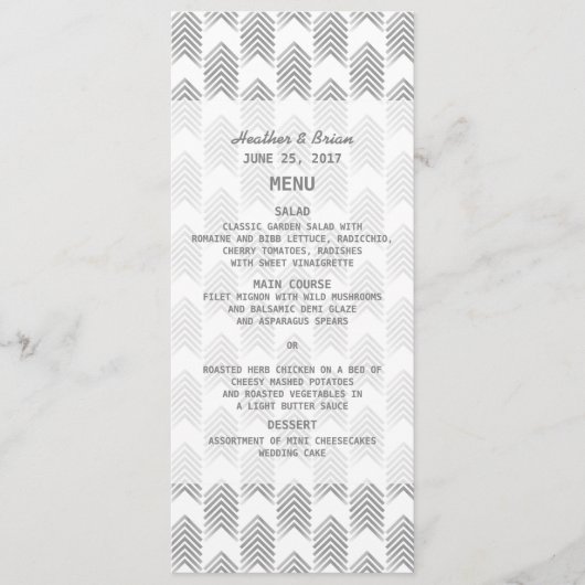 Gray Tribal Arrows Wedding Menu (Voorkant)