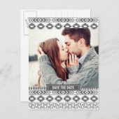 GRAY TRIBAL AZTEC FOTO BEWAREN DE DATUM BRIEFKAART (Voorkant / Achterkant)