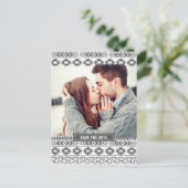 GRAY TRIBAL AZTEC FOTO BEWAREN DE DATUM BRIEFKAART (Staand voorkant)
