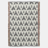 Gray Tribal Teepes Throw Blanket Deken (Voorkant Verticaal)