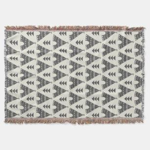 Gray Tribal Teepes Throw Blanket Deken