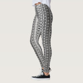 Gray Trippy Chekered Stripes Cool Psychedelic Art Leggings (Links)