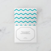 Gray & Turquoise Chevron Modern Dank u wel Bedankkaart (Binnen)