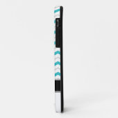 Gray & Turquoise Chevron Monogram iPhone 5 Hoesje (Achterkant/links)