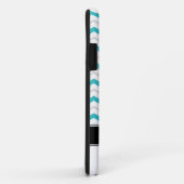 Gray & Turquoise Chevron Monogram iPhone 5 Hoesje (Achterkant/rechts)