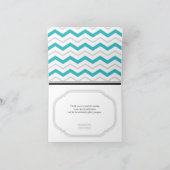 Gray & Turquoise Chevron Trendy Dank u wel kaarten (Binnen)