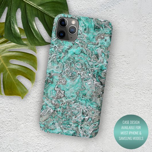 Gray Turquoise Mint Green Minerals Agate Pattern Case-Mate iPhone Case
