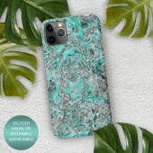 Gray Turquoise Mint Green Minerals Agate Pattern iPhone Hoesje