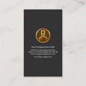 Gray Tuxedo Gold Chef Boutonniere Visitekaartje (Achterkant)