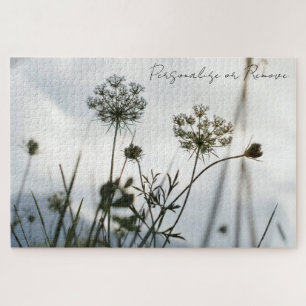 Gray Umbels Flowers omlijnt Floral Art Legpuzzel