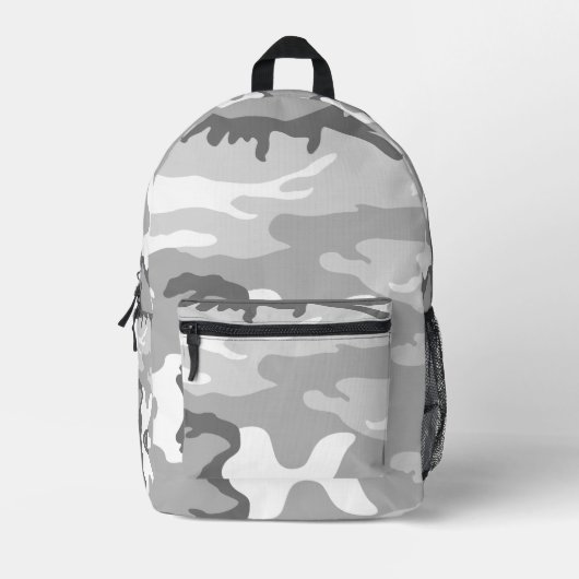 Gray Urban Military Camouflage Pattern Bedrukte Rugzak (Voorkant)