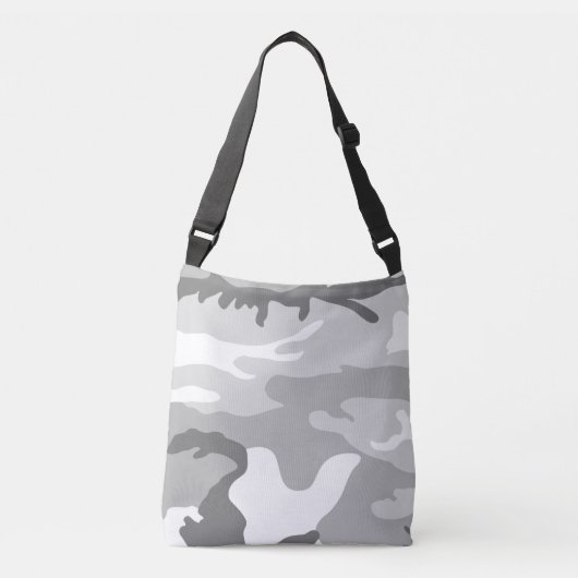 Gray Urban Military Camouflage Pattern Crossbody Tas (Voorkant)