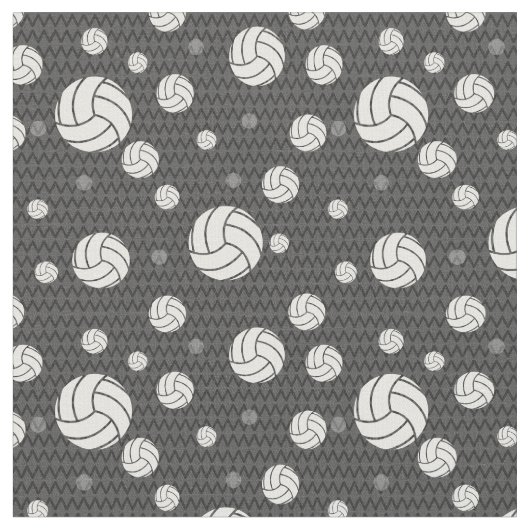 Gray Volleyball Chevron Patterned Stof (Close Up)