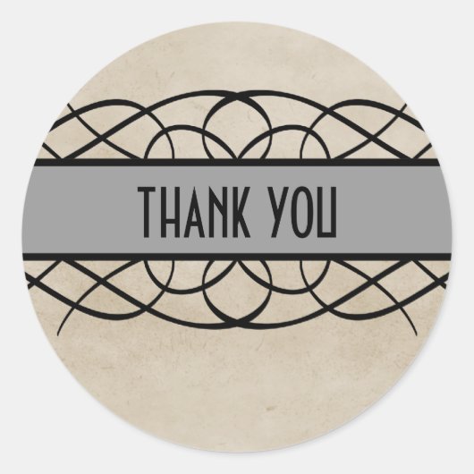 Gray Vourish Border Dank u Stickers (Voorkant)