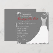 Gray Vrijgezellenfeest Wedding Gown Uitnodiging (Voorkant / Achterkant)