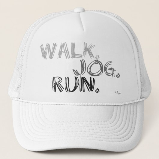 GRAY WALK JOG RUN (font SCRIBBLE) Trucker Pet (Voorkant)