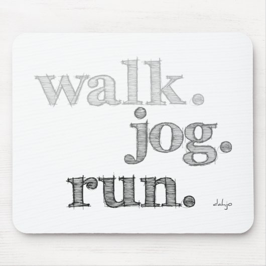 GRAY WALK JOG RUN (font SHADED) Muismat (Voorkant)