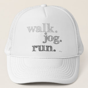 GRAY WALK JOG RUN (font SHADED) Trucker Pet