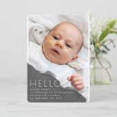 Gray Water Modern minimalistische geboorte Foto Aankondiging (Staand voorkant)