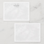 Gray Watercolor All Occasion Monogram Notitiekaartje (Voorkant / Achterkant)