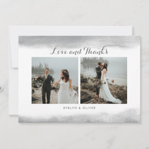 Gray Waterverf Dip Weddenschap Foto Hartelijk dank Bedankkaart
