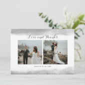 Gray Waterverf Dip Weddenschap Foto Hartelijk dank Bedankkaart (Staand voorkant)