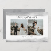 Gray Waterverf Dip Weddenschap Foto Hartelijk dank Bedankkaart (Voorkant / Achterkant)