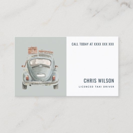 GRAY WATERVERF TAXI HIRING CAB DRIVER SERVICE VISITEKAARTJE (Voorkant)