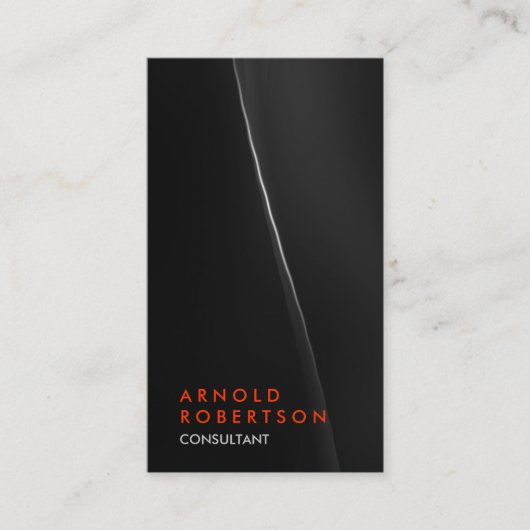 Gray Wave Oranje Trendy Consultant Visitekaartje (Voorkant)