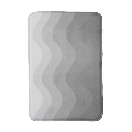 Gray Wavey Stripe Modern Bath Mat (Voorkant Verticaal)