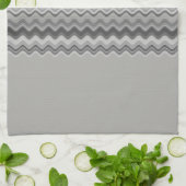 Gray Wavy Zigzag Pattern Theedoek (Gevouwen)