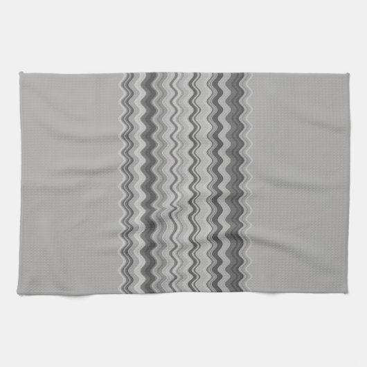 Gray Wavy Zigzag Pattern Theedoek (Horizontaal)